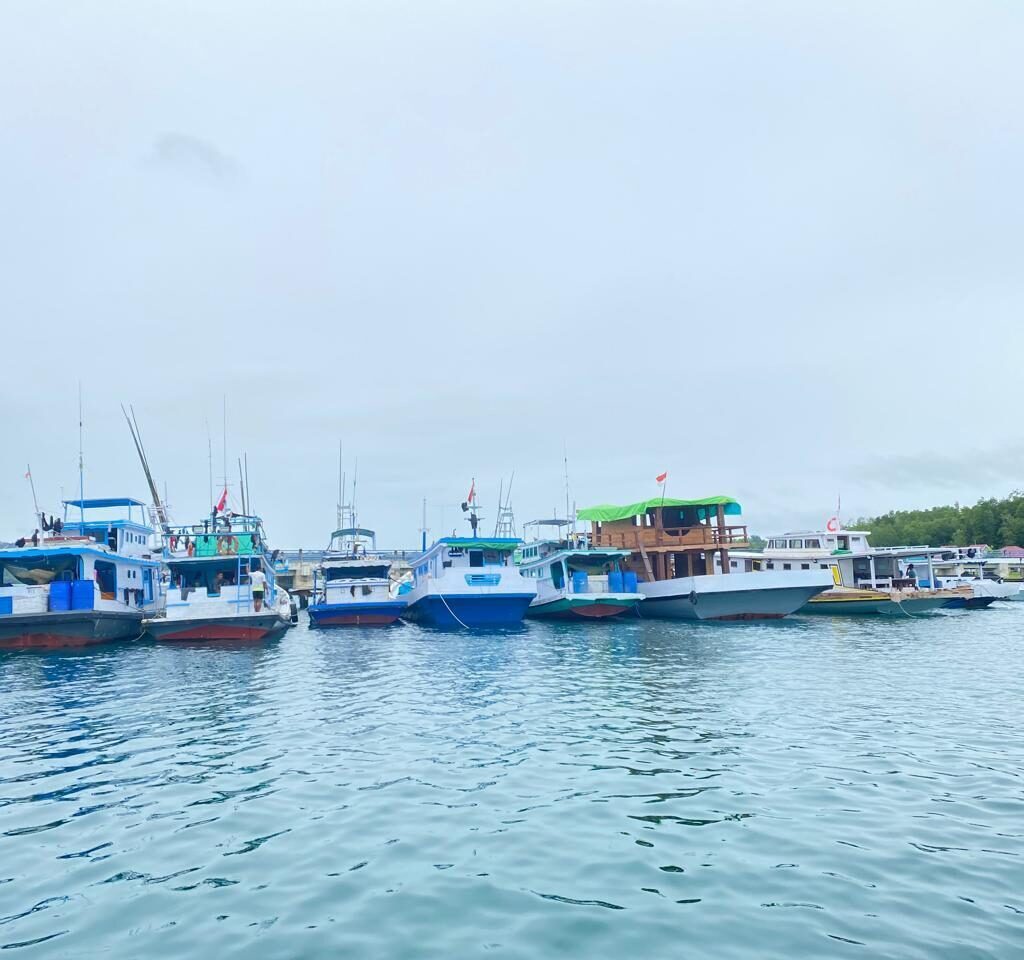 Kapal nelayan Biduk-Biduk saat tambat di Dermaga Teluk Sulaiman.