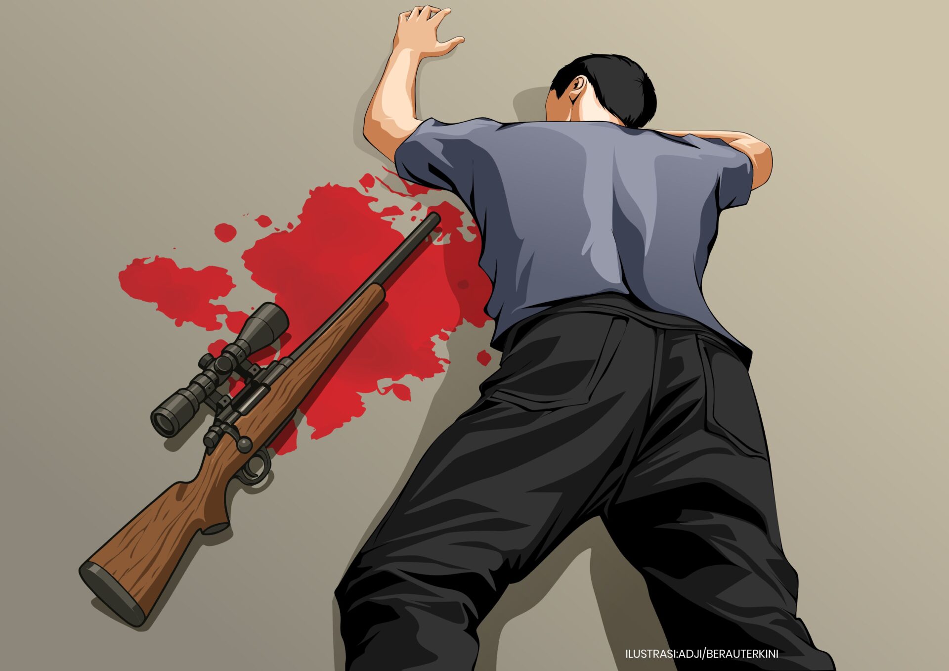 Ilustrasi tertembak senjata rakitan. (Adji/BT)