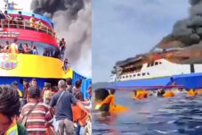 KM Barcelona 5 terbakar di dekat Pulau Talise