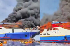 KM Barcelona 5 terbakar di dekat Pulau Talise