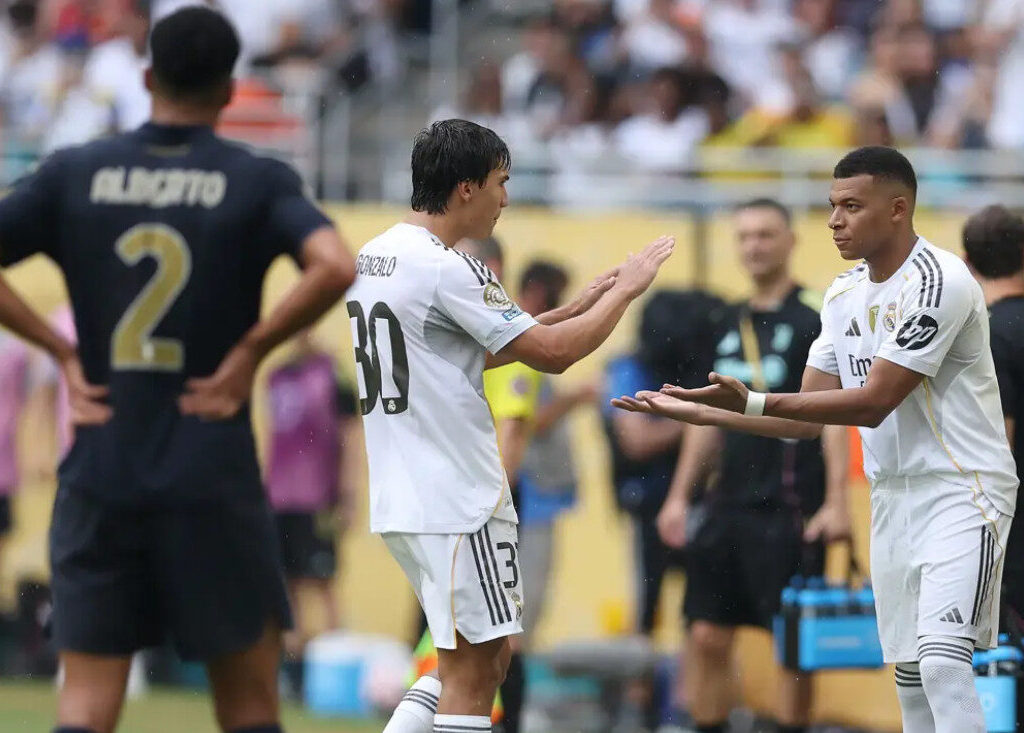 Kylian Mbappe di laga melawan Juventus