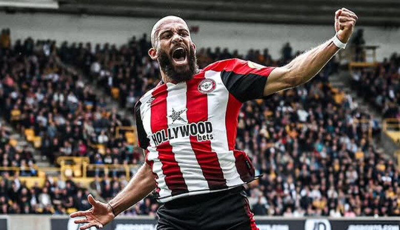 Pemain Brentford Bryan Mbeumo