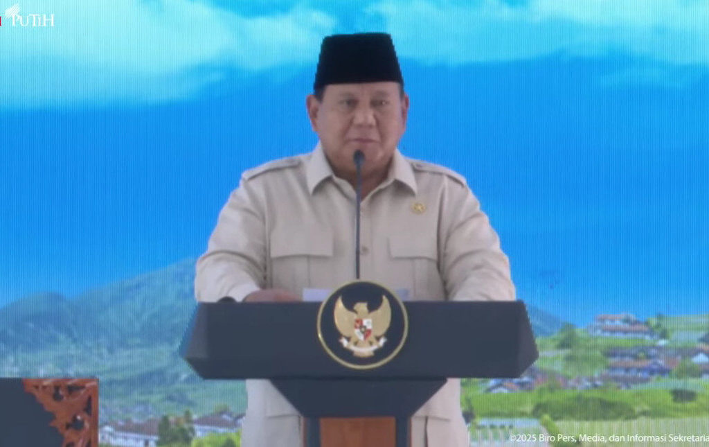 Presiden RI Prabowo Subianto saat resmikan Koperasi Merah Putih