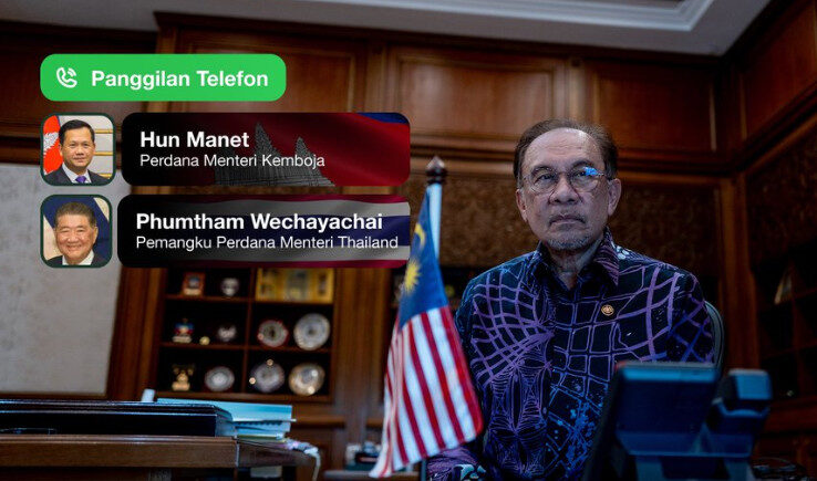 PM Malaysia Anwar Ibrahim menelepon PM Kamboja Hun Manet dan Penjabat PM Thailand Phumtham Wechayachai