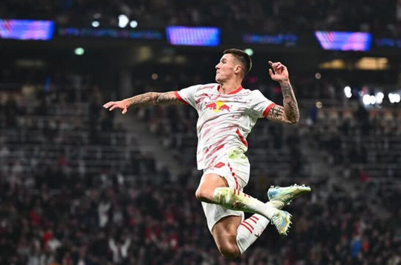 Pemain RB Leipzig Benjamin Sesko