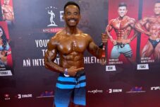 Atlet binaraga Berau, M Lalu Ridwan, usai penyerahan medali perunggu di Evolene Indonesia Championship 2025 di Bali, Sabtu (5/7/2025).
