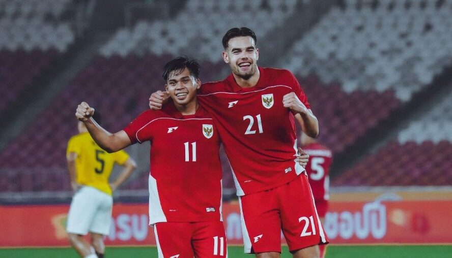 Selebrasi Jens Raven di Piala AFF U-23