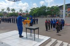 Suasana latihan paskibraka Kabupaten Berau 2024 di Lapangan Pemuda GOR Tanjung Redeb.