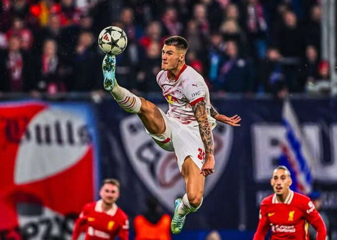 Pemain RB Leipzig Benjamin Sesko