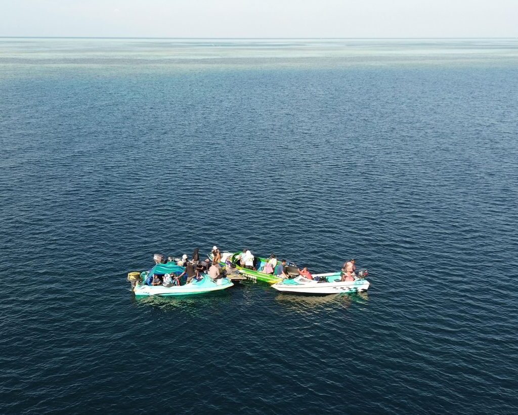 Proses pencarian Arifin, nelayan pencari gurita asal Pulau Derawan yang hilang sejak 28 Juli 2025.