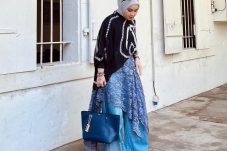 Referensi tampilan menggunakan bahan Denim.(Anisah Dhiya Azizah)