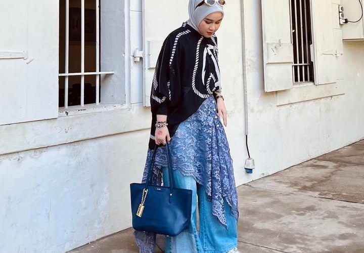 Referensi tampilan menggunakan bahan Denim.(Anisah Dhiya Azizah)