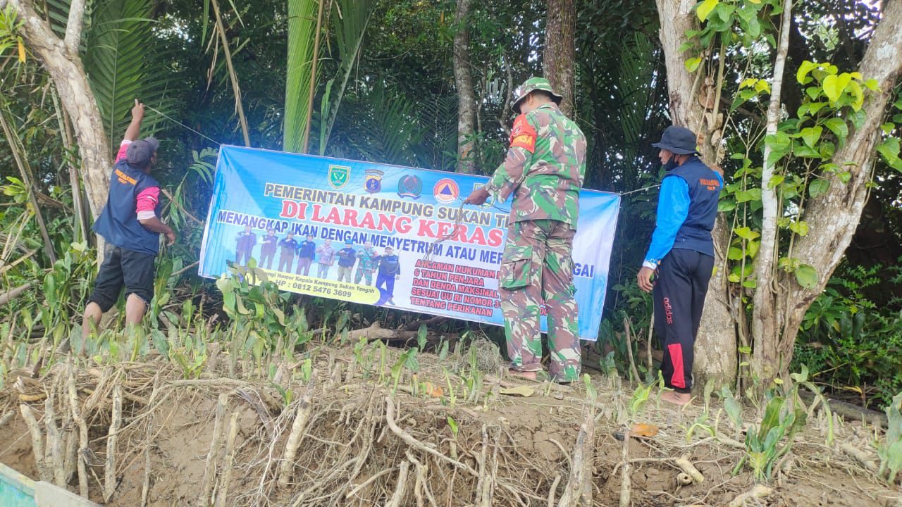 Marak Alat Tangkap Ikan Rusak Lingkungan di Sukan Tengah, Tim Gabungan Lakukan Patroli Sungai, Usir Kapal Tugboat Tambat di Mangrove