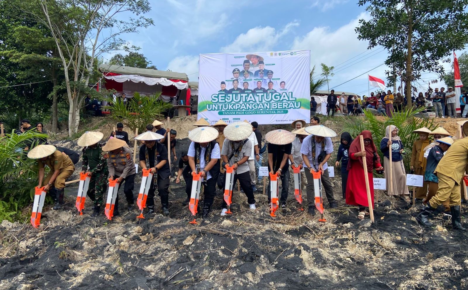 Sejuta Tugal untuk Pangan Berau, Pemuda Tani dan GAPKI Tanam 318 Hektare Padi Gogo