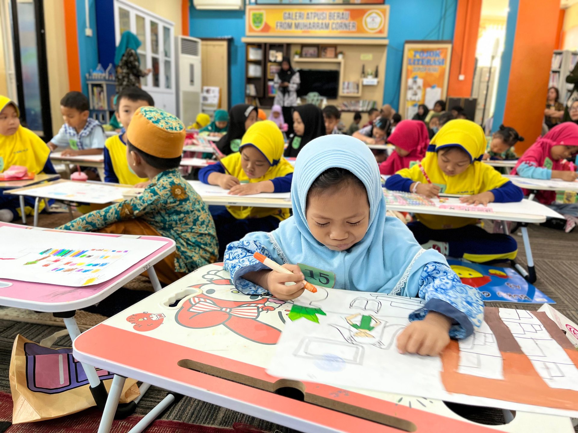 48 Anak TK se-Berau Tunjukkan Kreativitas dalam Lomba Mewarnai Dispusip
