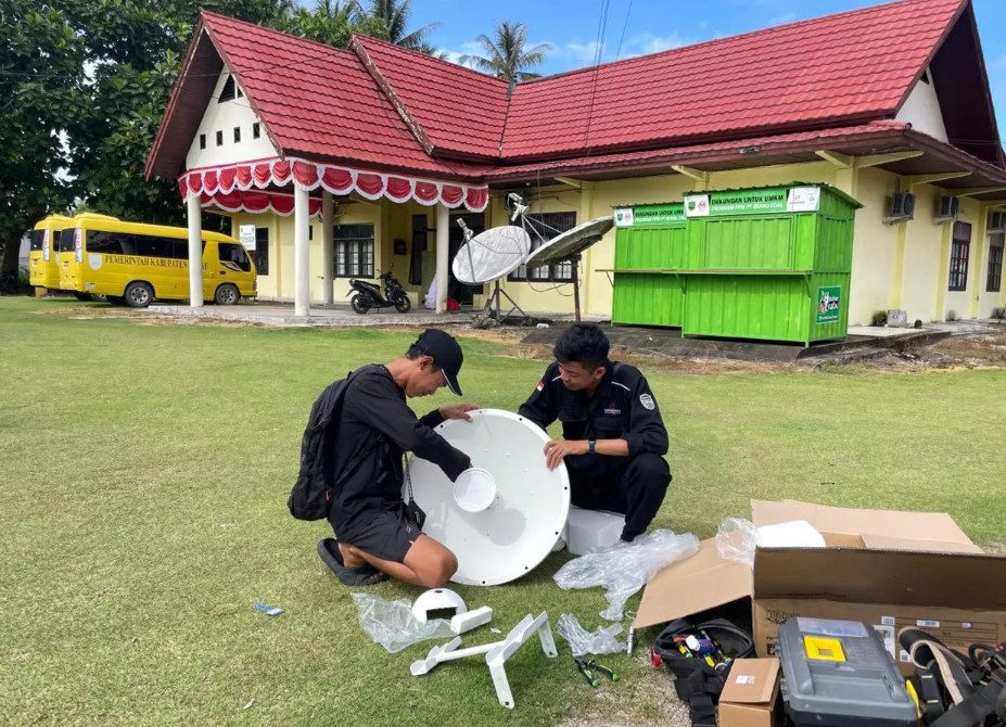 Pemasangan fasilitas internet gratis di kampung di Berau (Ist)