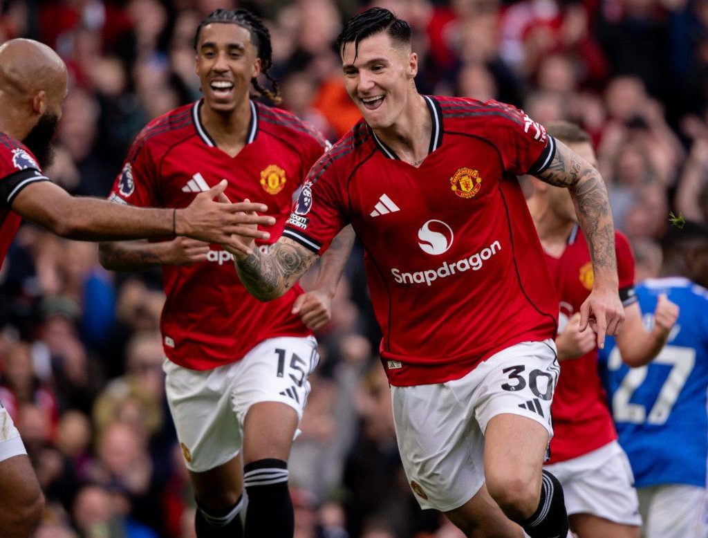 Selebrasi gol Benjamin Sesko di laga Manchester United vs Sunderland (XPelatih Manchester United Ruben Amorim (X/@ManUtd)