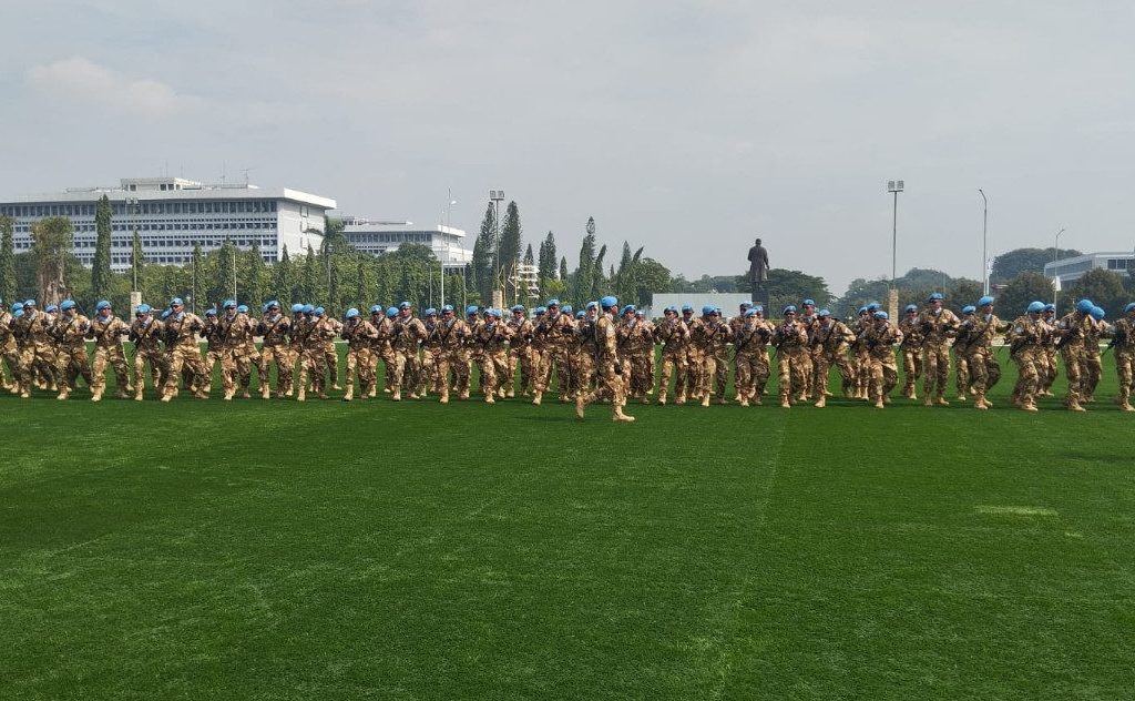 Pelepasan pasukan perdamaian Satgas Konga untuk UNIFIL di Mabes TNI (Fawdi/BT)
