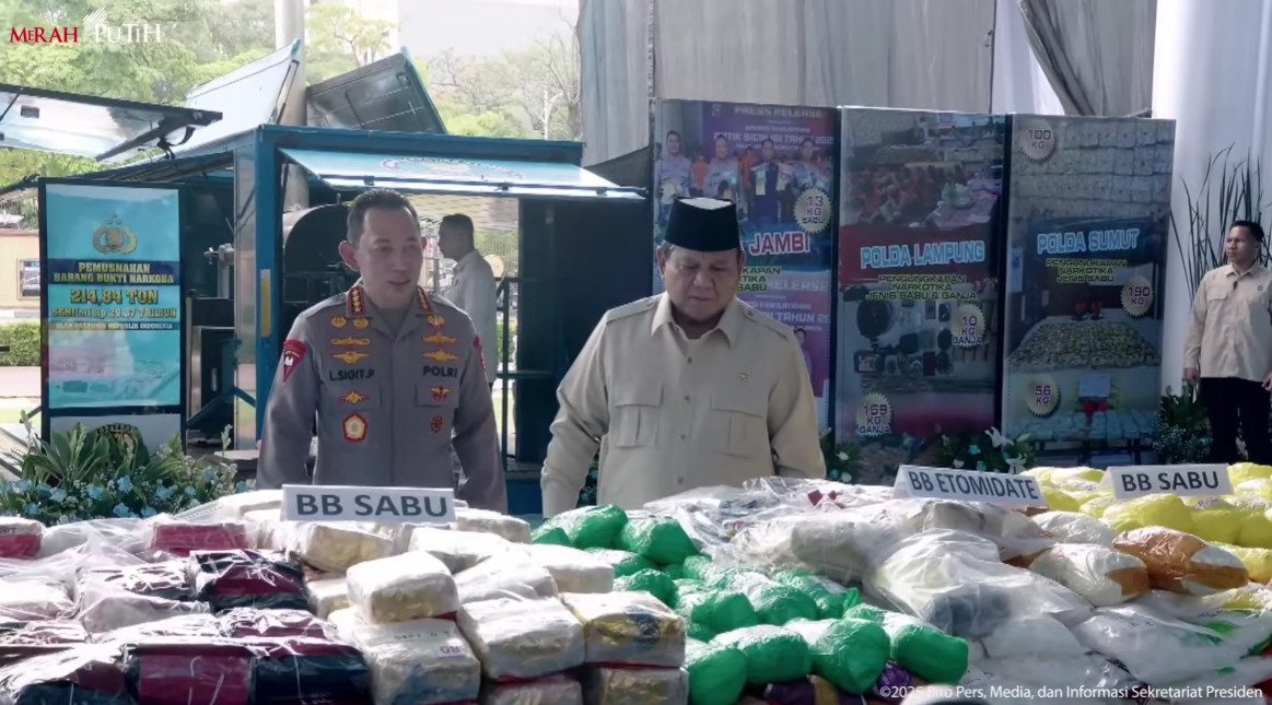Prabowo Pimpin Pemusnahan 218,84 Ton Narkoba: Bisa Selamatkan 629 Juta Jiwa