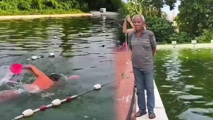 Viral! Kolam Renang KONI Manado Belum Dikuras Sejak 1999, Masih Jadi Tempat Latihan Atlet