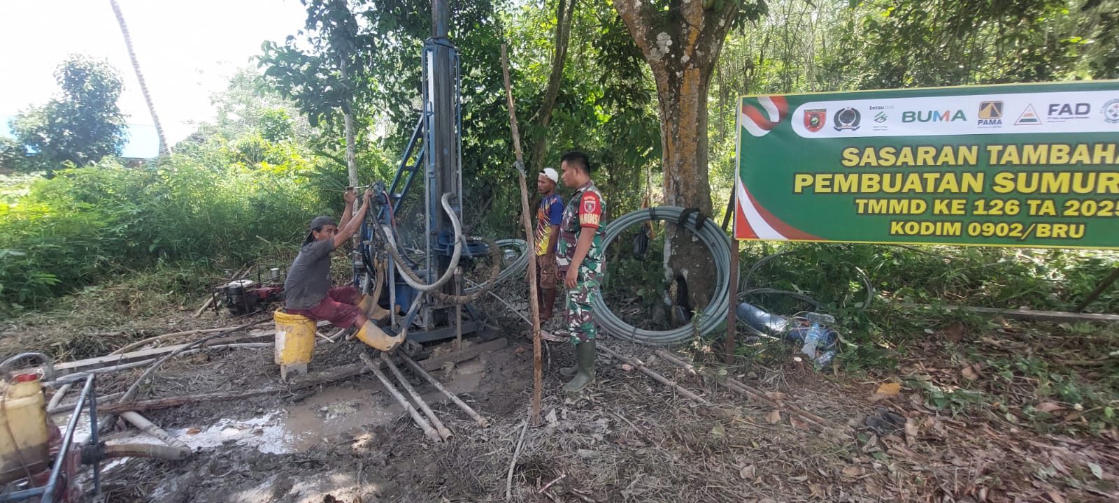 Satgas TMMD Bangun 6 Titik Sumur Bor, Hadirkan Solusi Air Bersih untuk Warga Perdesaan