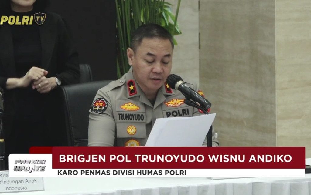 Karo Penmas Divisi Humas Polri Brigjen Trunoyudo Wisnu Andiko (YouTube/TV Radio Polri)