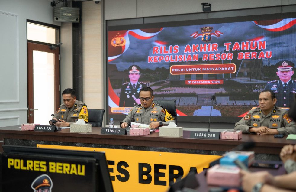Sepanjang 2025 Polres Berau Sita 13,8 Kilo Sabu, 18.640 Pil Double L hingga 47,44 Gram Ganja
