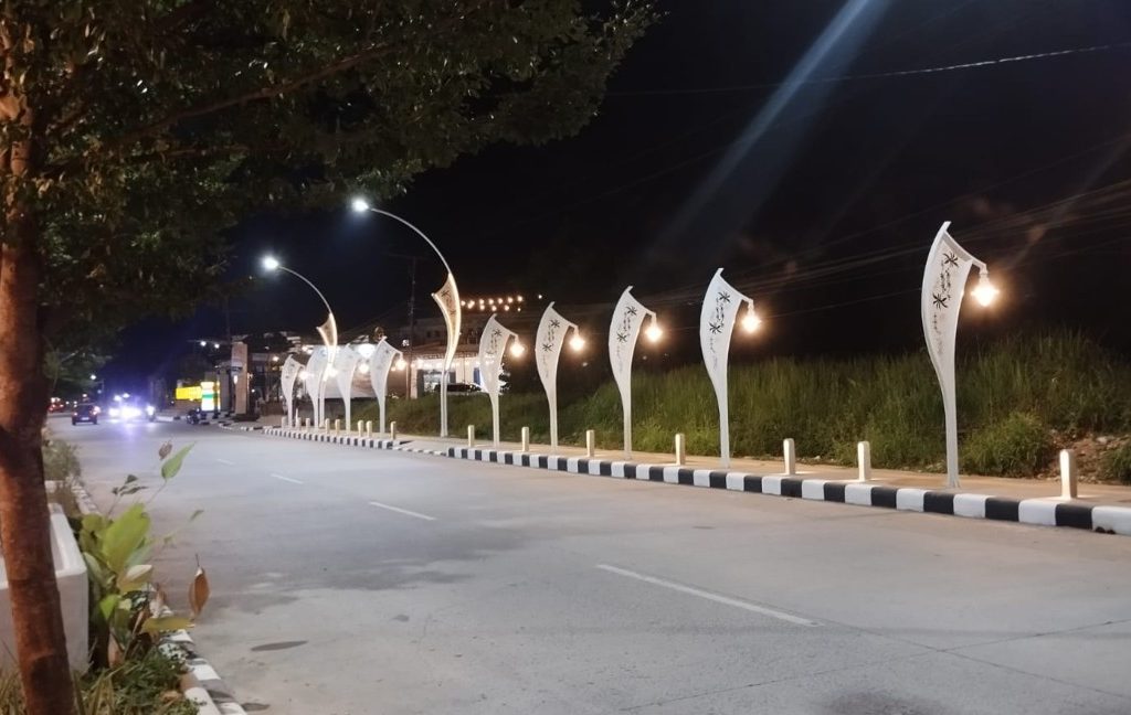 Kondisi pedestrian Jalan Diponegoro, Tanjung Redeb, Berau, setelah direvitalisasi (Adrikni/BT)