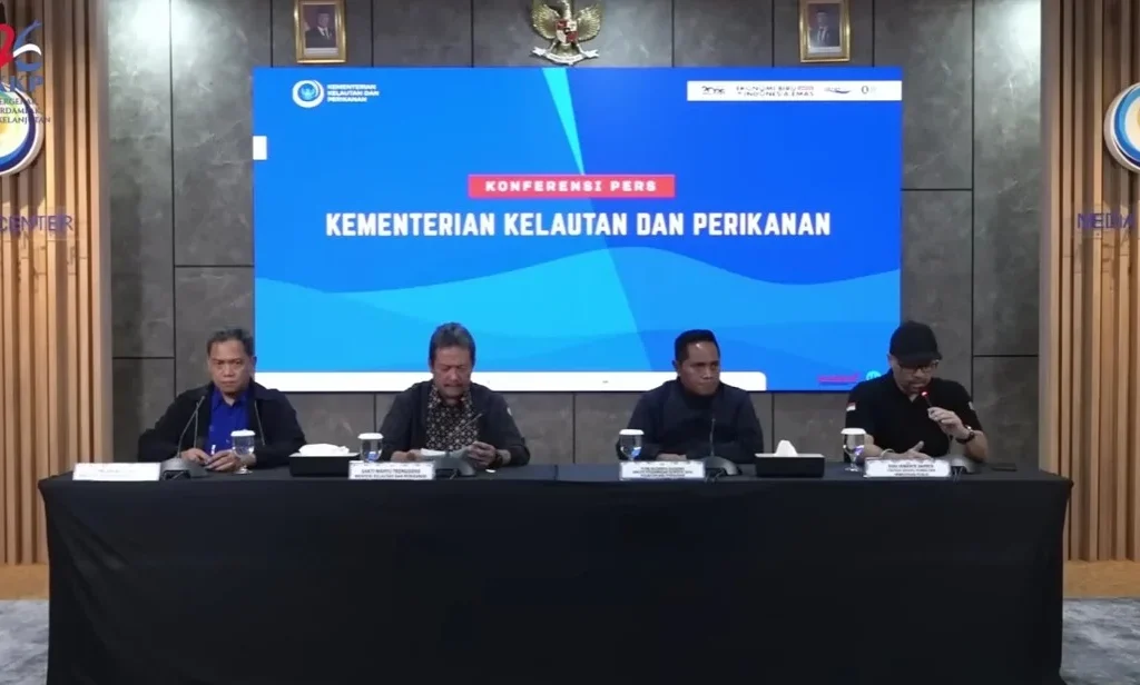 Konpres KKP terkait hilangnya Pesawat ATR 42-500 milik PT Indonesia Air Transport (YouTube/KKP)