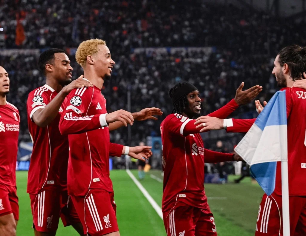 Selebrasi pemain Liverpool di Champions League (X/@LFC)