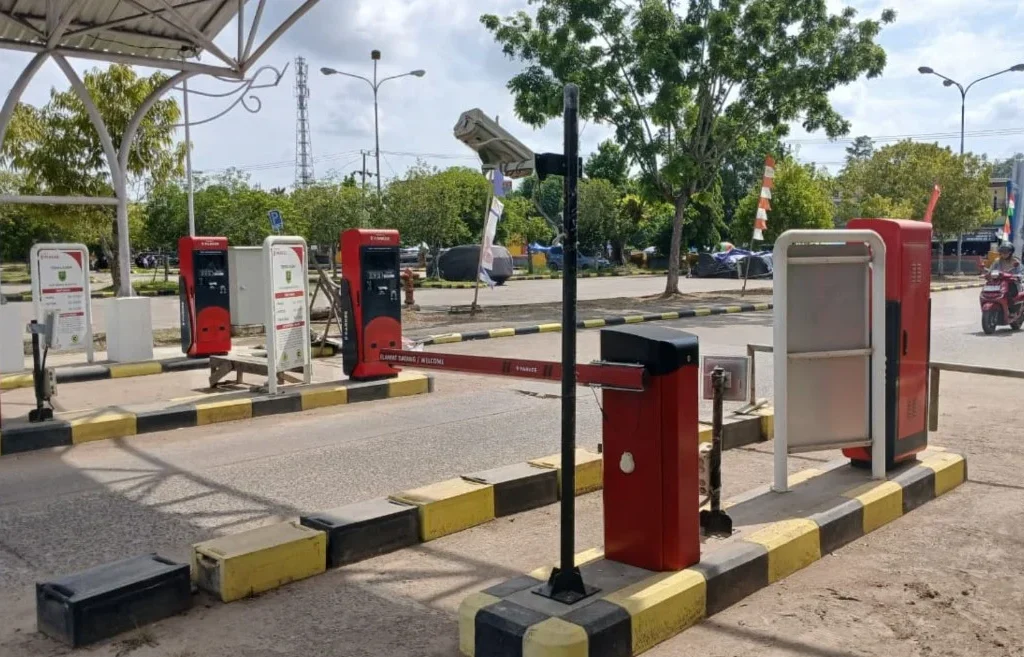 Kondisi mesin parkir elektronik di Pasar Sanggam Adji Dilayas, Berau (Adrikni/BT)