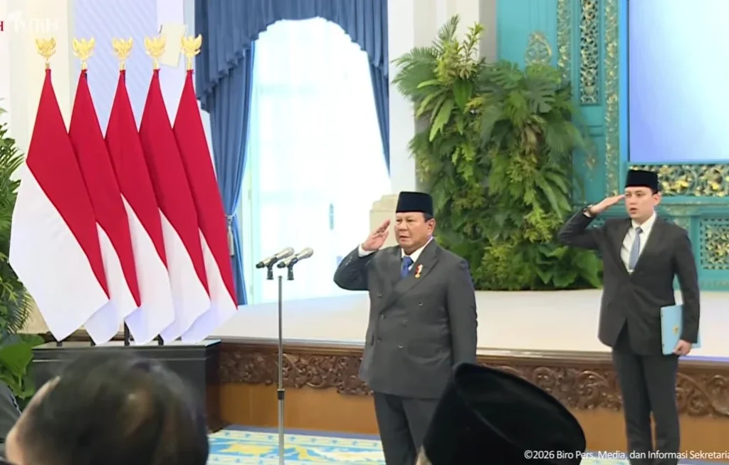 Presiden Prabowo saat melantik Dewan Energi Nasional (YouTube/BPMI Setpres)