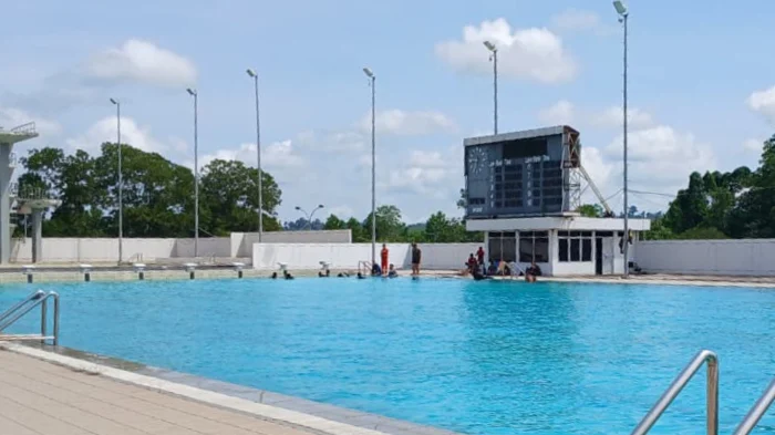 Kondisi terkini kolam renang Kakaban Aquatic Berau Selasa (27/1/2026)(Andrikni/BT)