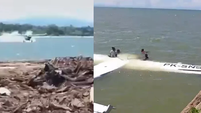 Pesawat Smart Air Mendarat Darurat di Perairan Nabire, Semua Penumpang Selamat