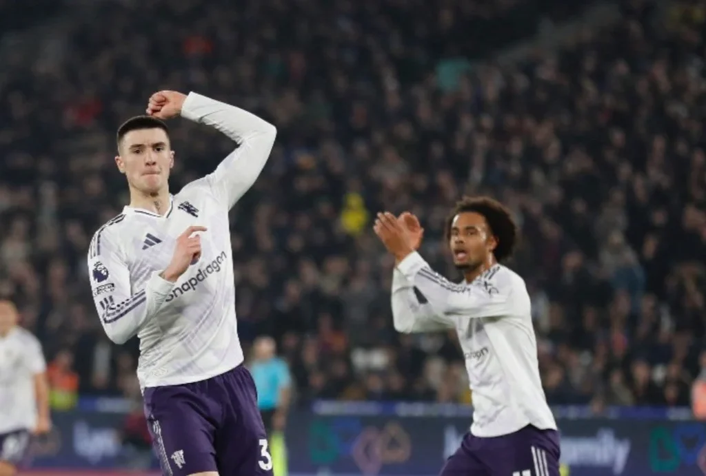 Selebrasi Benjamin Sesko di Laga Manchester United vs West Ham United (X/@premierleague)