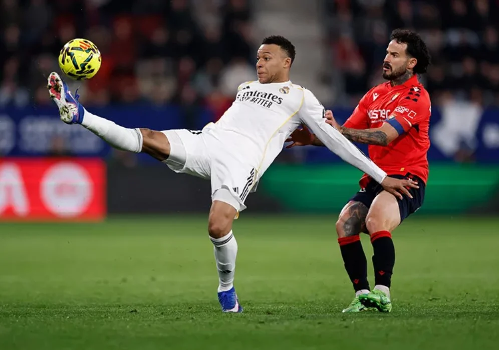 Penampilan penyerang Real Madrid Kylian Mbappe saat berjumpa Osasuna. (realmadrid.com)