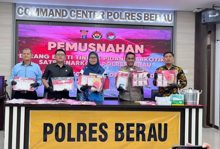 Baru Awal 2026, Polres Berau Amankan 1,2 Kg Sabu dari 16 Pengedar
