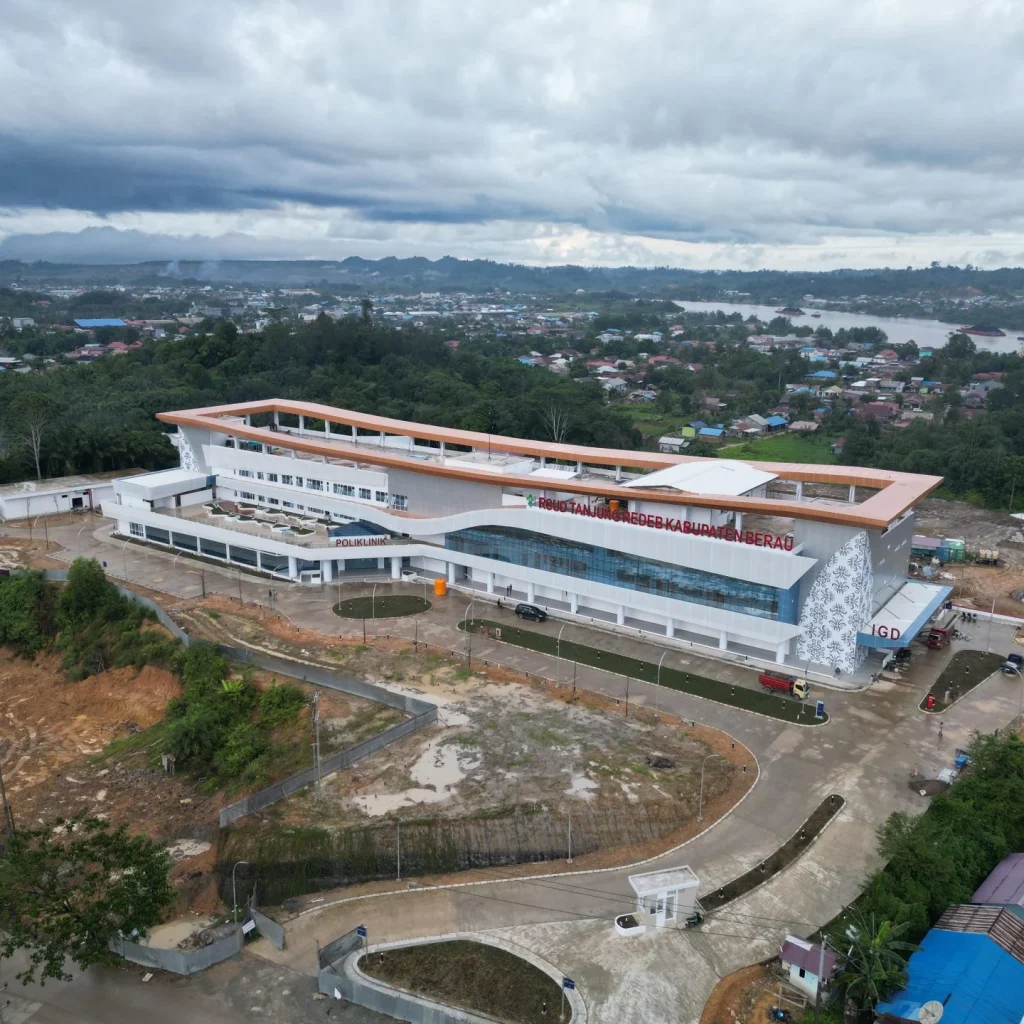 Foto udara RSUD Baru Tanjung Redeb di Jalan Sultan Agung. (Aidil/BT)