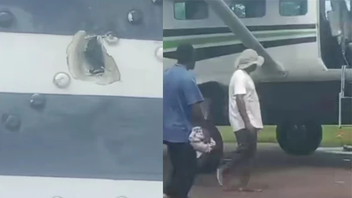 Pesawat Smart Air ditembak orang tak dikenal di Papua (TikTok/@recky8069)