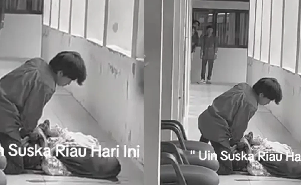 Viral aksi pembacokan sesama mahasiswa di kampus UIN Suska Riau (TikTok/@aqhilahaya @mejikuu20)