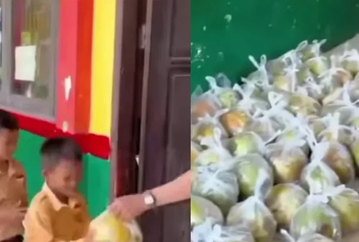Viral Murid di Bontang Kaltim Terima MBG Buah Kelapa Utuh, Polisi Bilang Begini