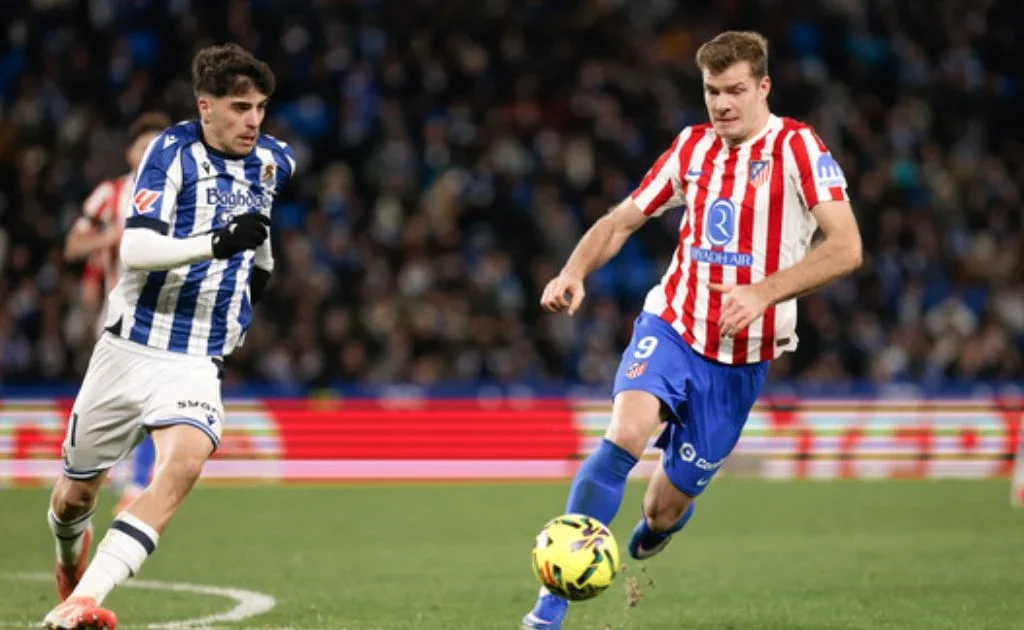 Penampilan striker Atletico Madrid Alexander Sorloth saat bertemu Real Sociedad. (atleticodemadrid.com)