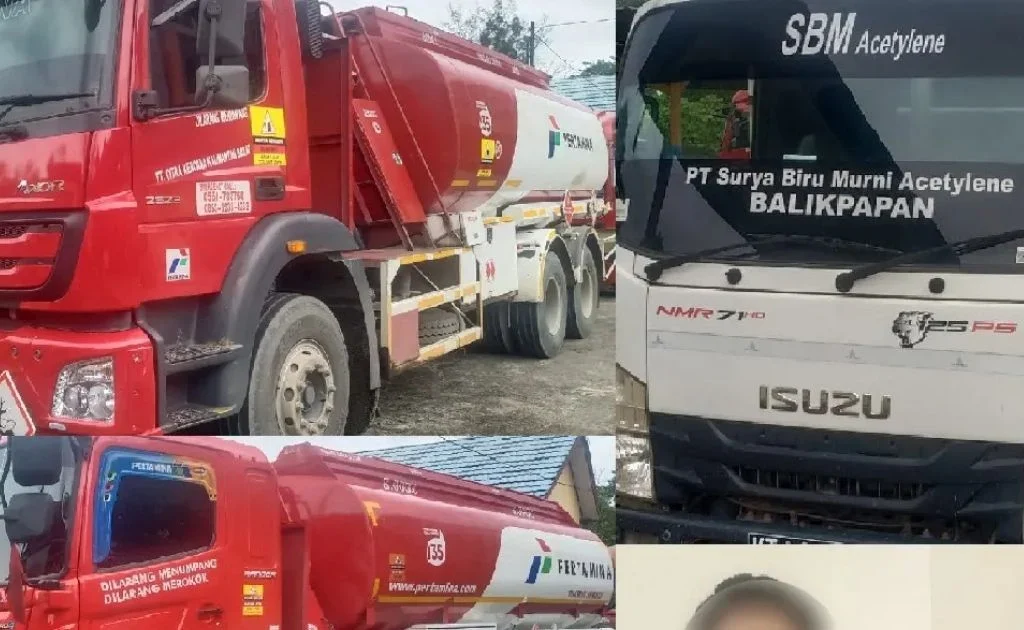 Barang bukti truk pertamina diamankan Polda Balikpapan. (tribratanewspoldakaltim)