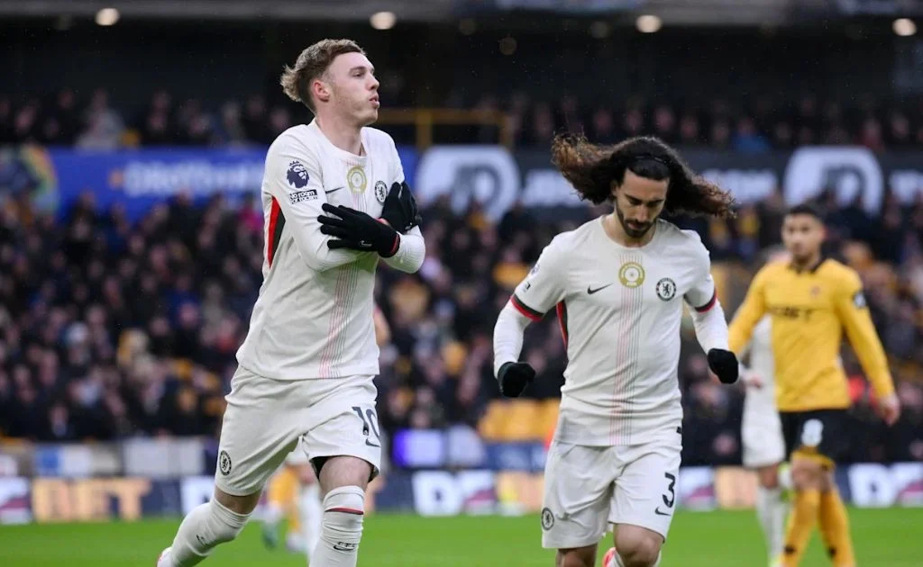 Selebrasi gelandang serang Chelsea, Cole Palmer. (chelseafc.com)