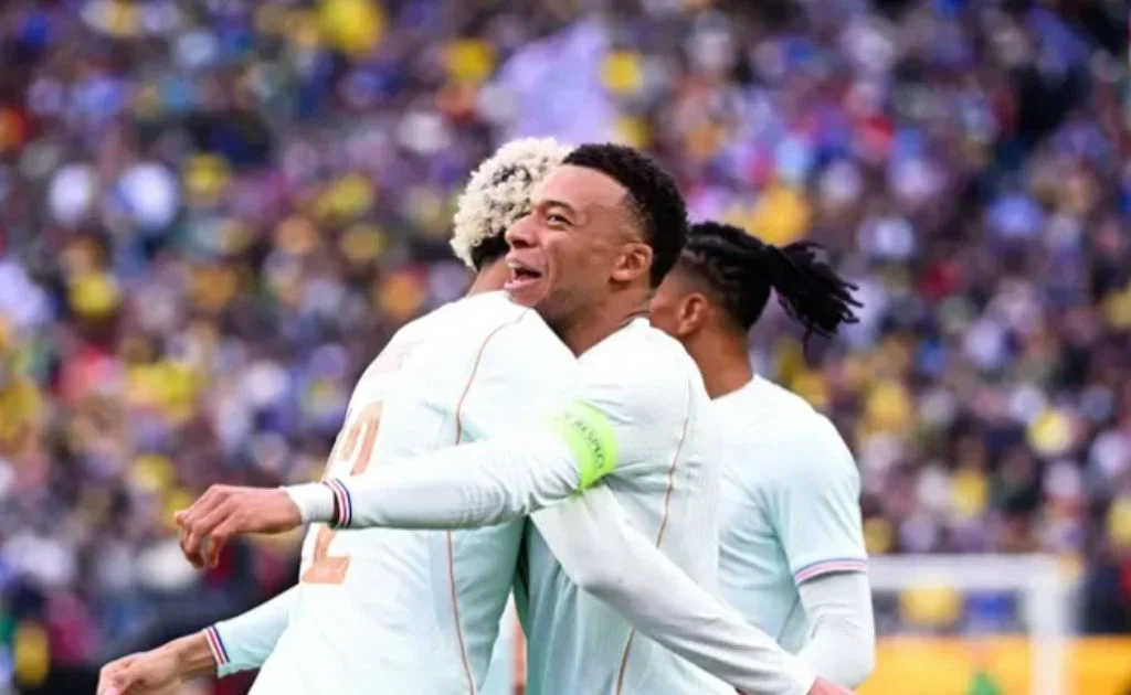 Selebrasi Striker Prancis Kylian Mbappe. (fff.fr)