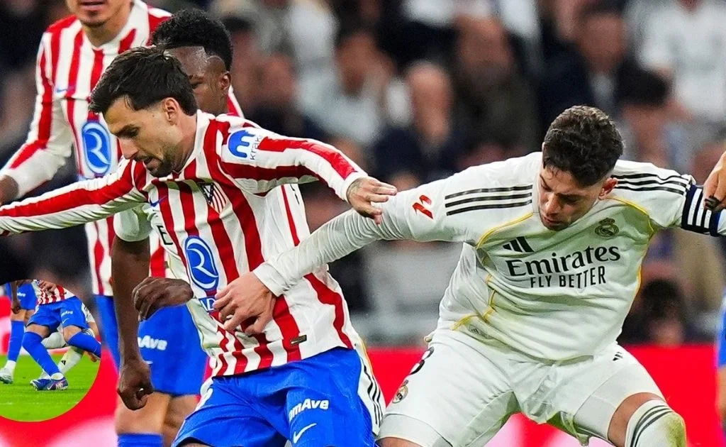 Pelanggaran yang dilakukan Kapten Real Madrid Federico Valverde atas Alex Baena. (X/@harziiz)