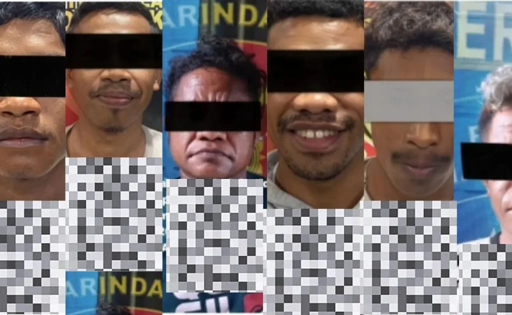 Daftar wajah tersangka pengeroyokan di Samarinda, Kaltim. (instagram/@samarindacom)
