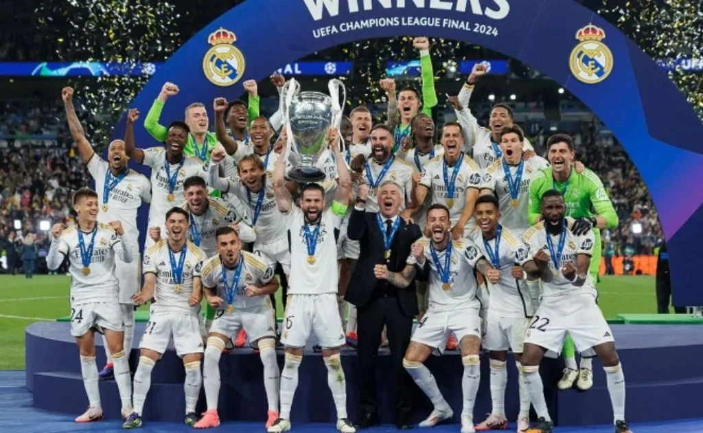 Terakhir kali Real Madrid mengangkat trofi Champions League pada 2024. (realmadrid.com)