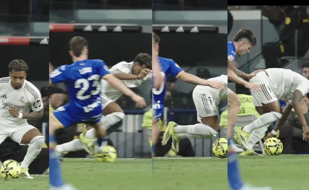 Momen Rodrygo Goes alami cedera lutut. (X/@RodrygoGoes)