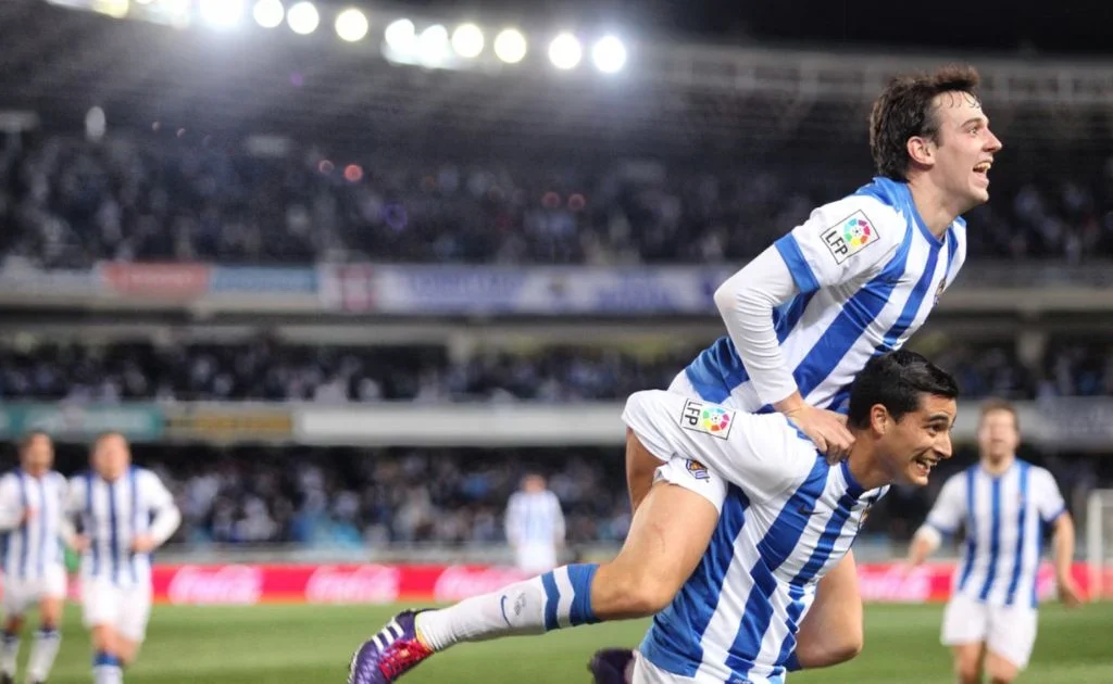 Selebrasi skuad Real Sociedad. (x/DMQRealSociedad)